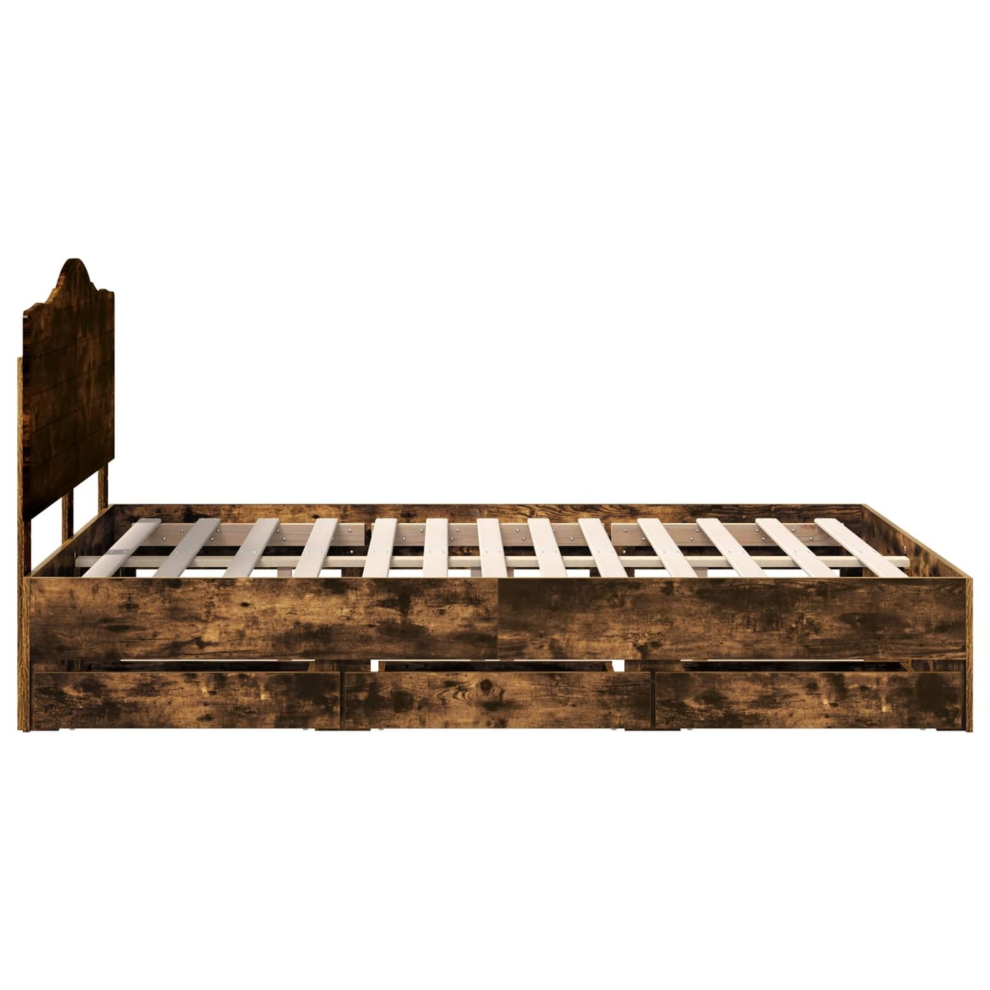 Bedframe met lade Gerookt eiken 140 x 190 cm Ingenieurshout