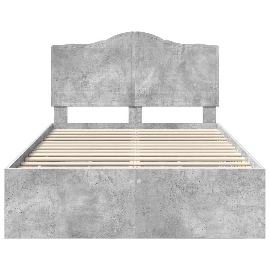 Bedframe met lade Beton Grijs 135 x 190 cm Ingenieurshout