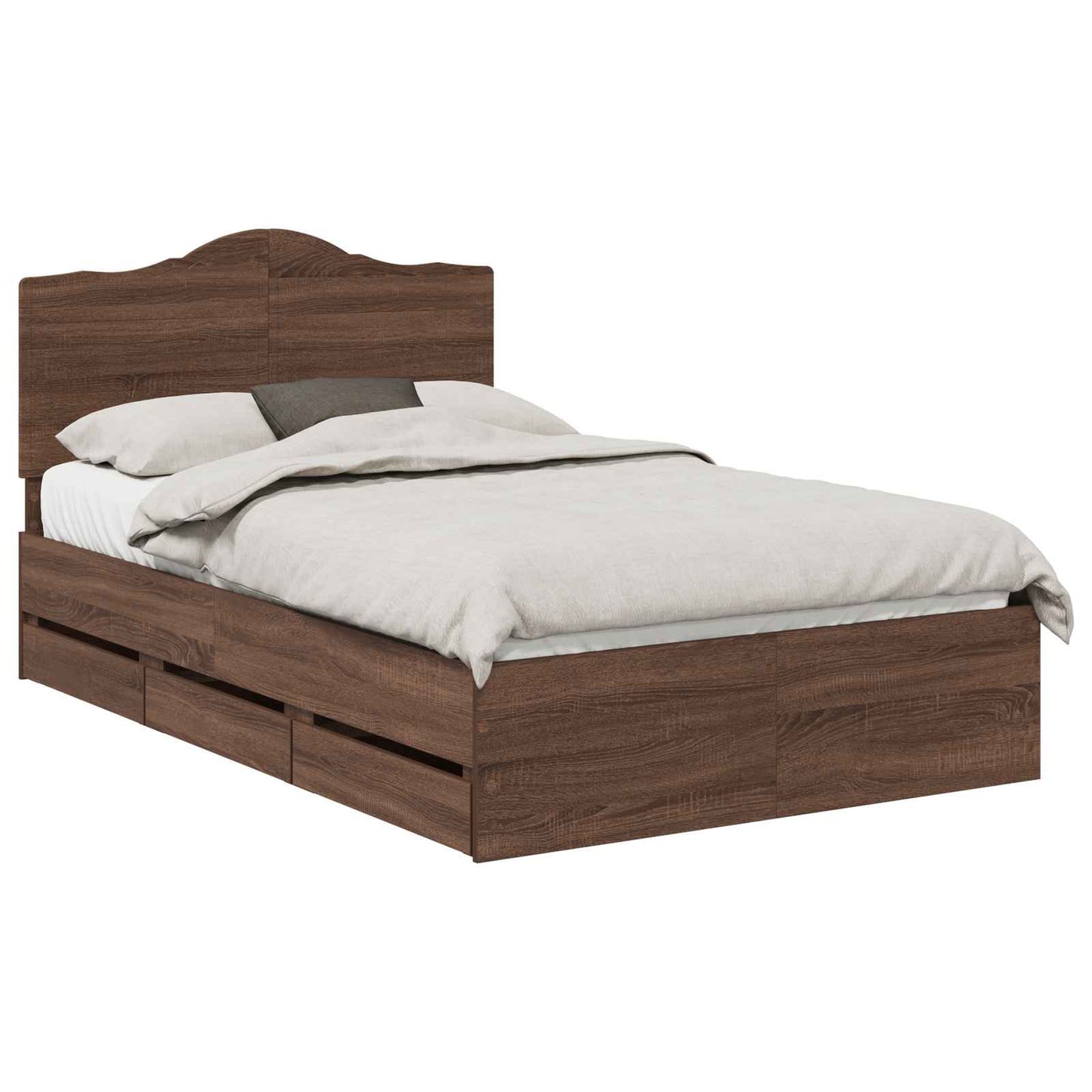 Bedframe met lade Bruin eiken 135 x 190 cm Ingenieurshout