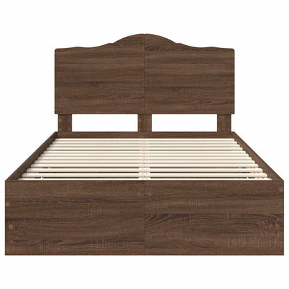 Bedframe met lade Bruin eiken 135 x 190 cm Ingenieurshout