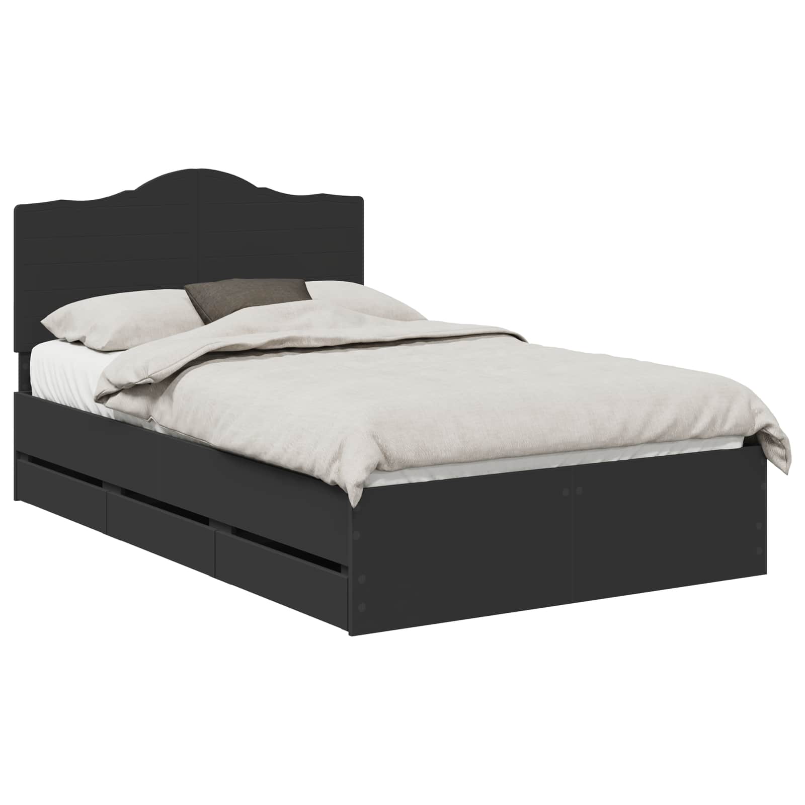 Bedframe met lade met opslag Zwart 120 x 200 cm Ingenieurshout