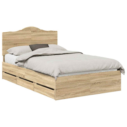 Bedframe met lade Sonoma Eiken 120 x 200 cm Ingenieurshout