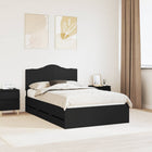 Bedframe 120x190 cm zwart met lades ingenieurshout