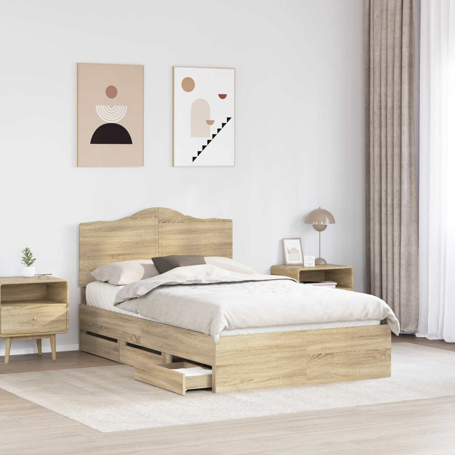 Bedframe met lade Sonoma Eiken 120 x 190 cm Ingenieurshout