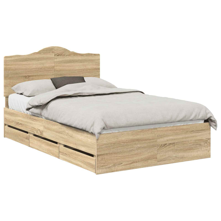 Bedframe met lade Sonoma Eiken 120 x 190 cm Ingenieurshout