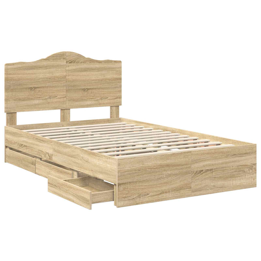 Bedframe met lade Sonoma Eiken 120 x 190 cm Ingenieurshout