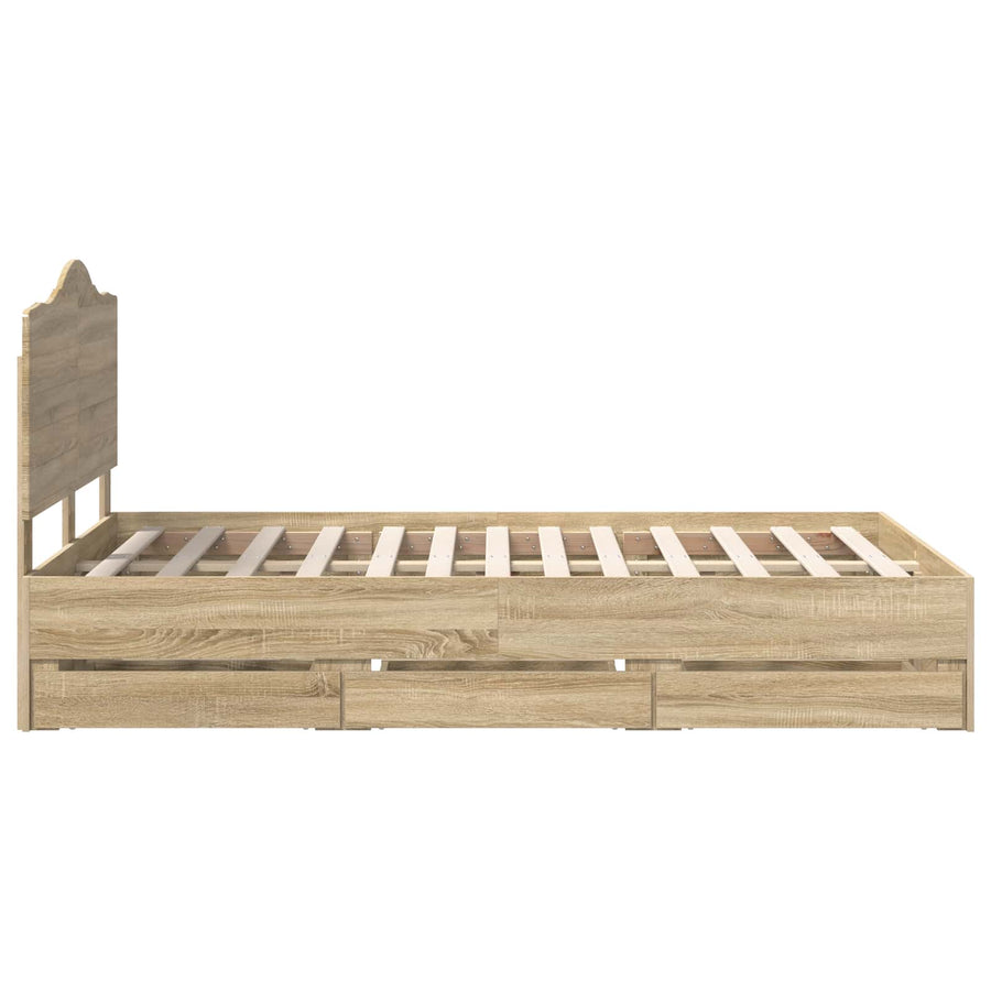 Bedframe met lade Sonoma Eiken 120 x 190 cm Ingenieurshout