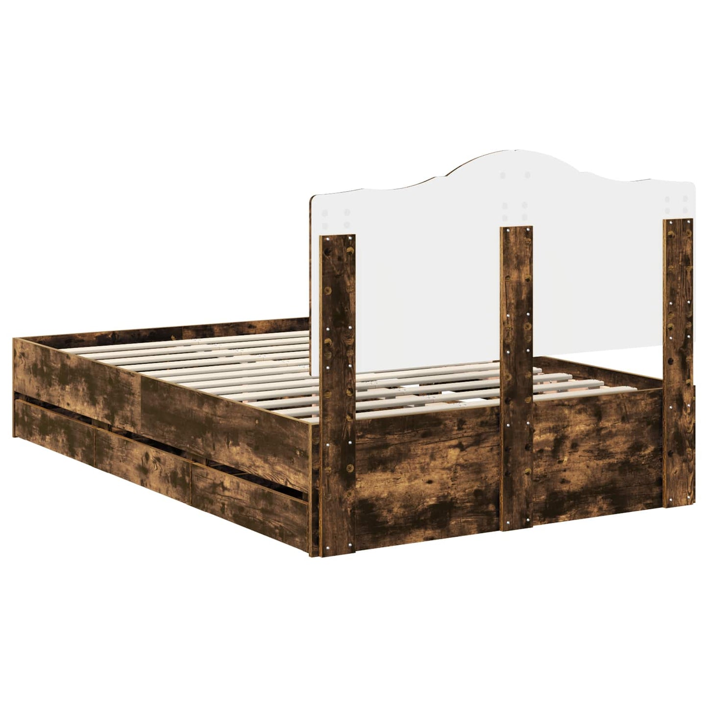 Bedframe met lade Gerookte Eik 120 x 190 cm Ingenieurshout