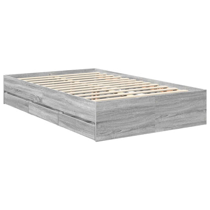 Bedframe met lade Grijze Sonoma 120 x 190 cm Ingenieurshout