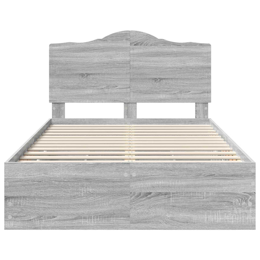 Bedframe met lade Grijze Sonoma 120 x 190 cm Ingenieurshout