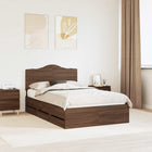 Bedframe met lade bruine eik 120x190 cm
