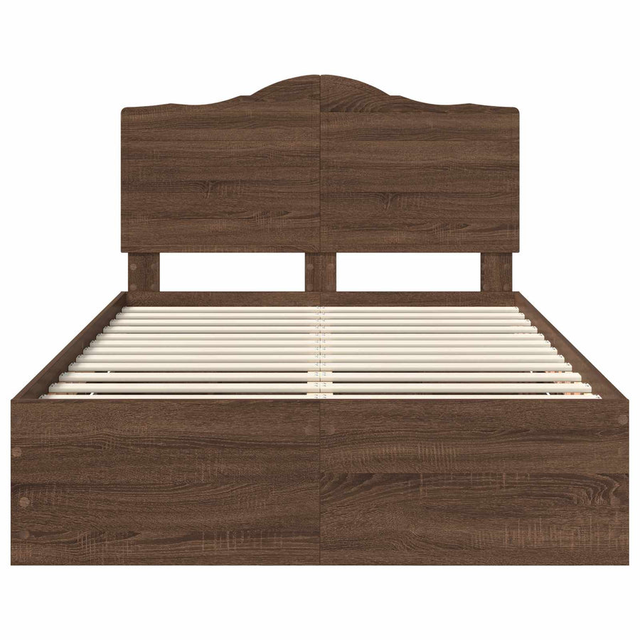 Bedframe met lade Bruine eik 120 x 190 cm Ingenieurshout