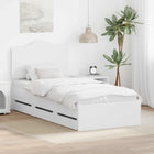 Bedframe met lades 100x200 cm wit bewerkt hout