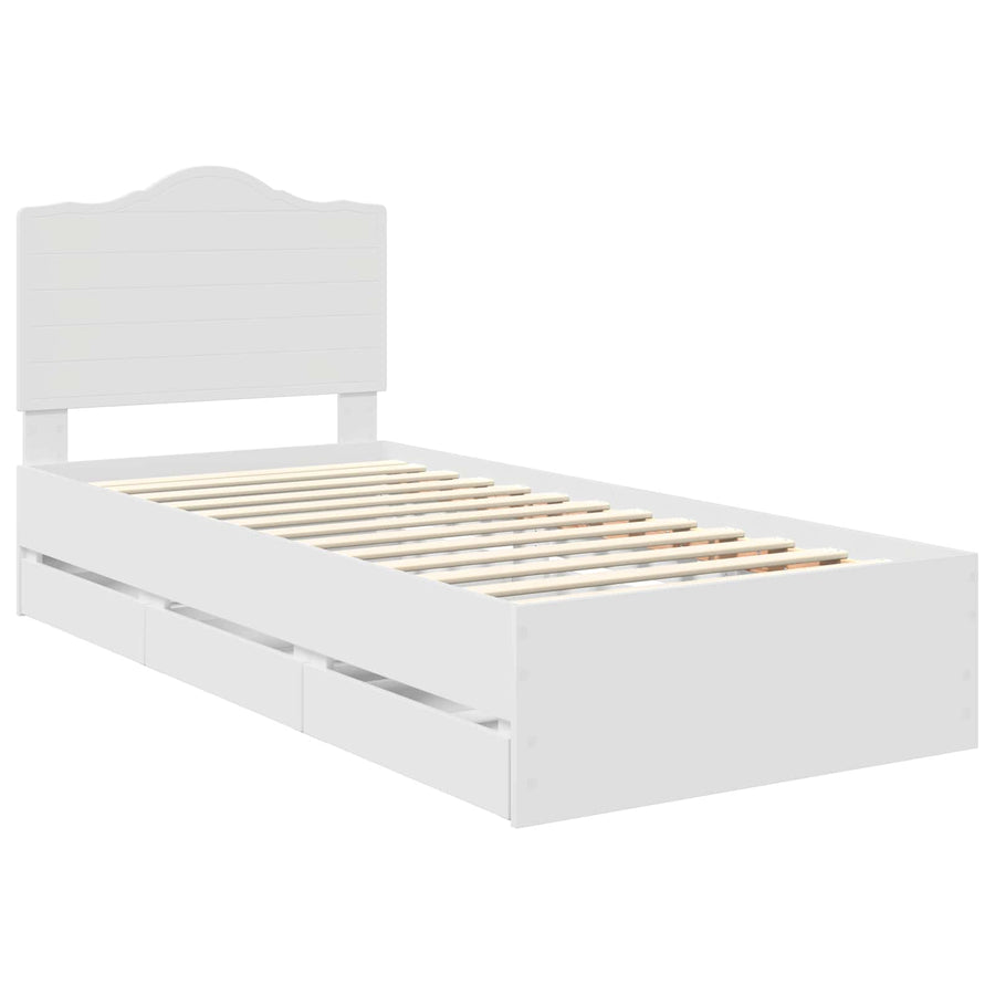 Bedframe met lade met opslag Wit 100 x 200 cm Ingenieurshout