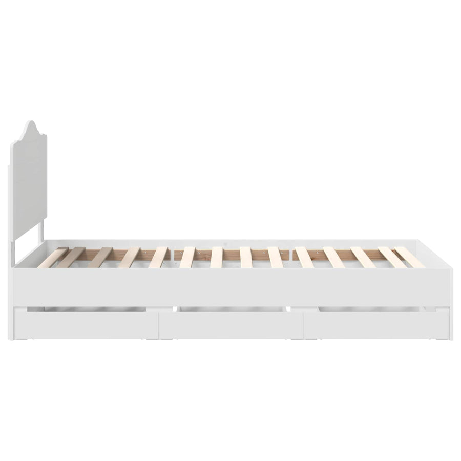 Bedframe met lade met opslag Wit 100 x 200 cm Ingenieurshout