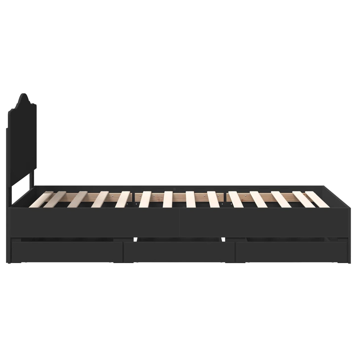 Bedframe met lade met opslag Zwart 100 x 200 cm Ingenieurshout