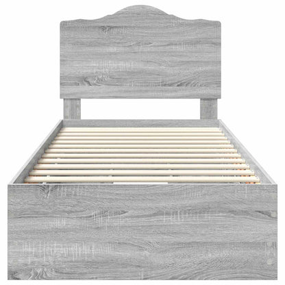 Bedframe met lade Grijze Sonoma 100 x 200 cm Ingenieurshout
