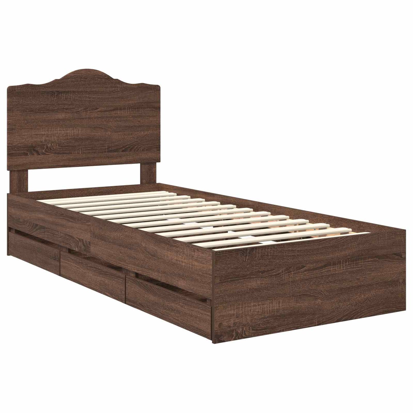 Bedframe met lade Bruine eik 100 x 200 cm Ingenieurshout