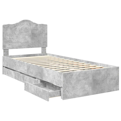 Bedframe met lade Beton Grijs 90 x 200 cm Ingenieurshout