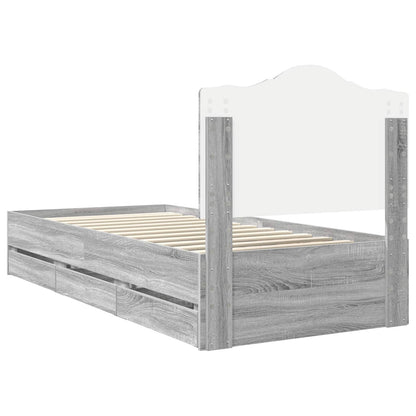 Bedframe met lade Grijze Sonoma 90 x 200 cm Ingenieurshout
