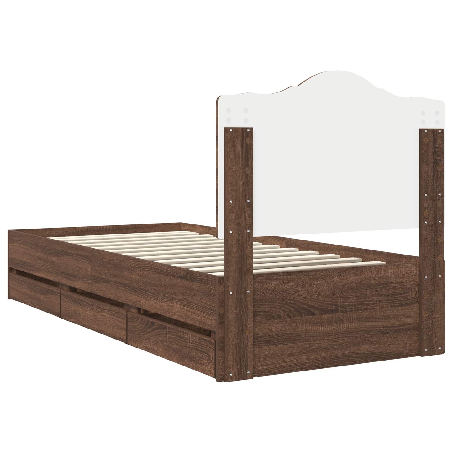 Bedframe met lade Bruine eik 90 x 200 cm Ingenieurshout