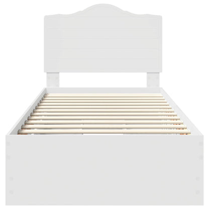 Bedframe met lade met hoofdeinde Wit 90 x 190 cm Ingenieurshout