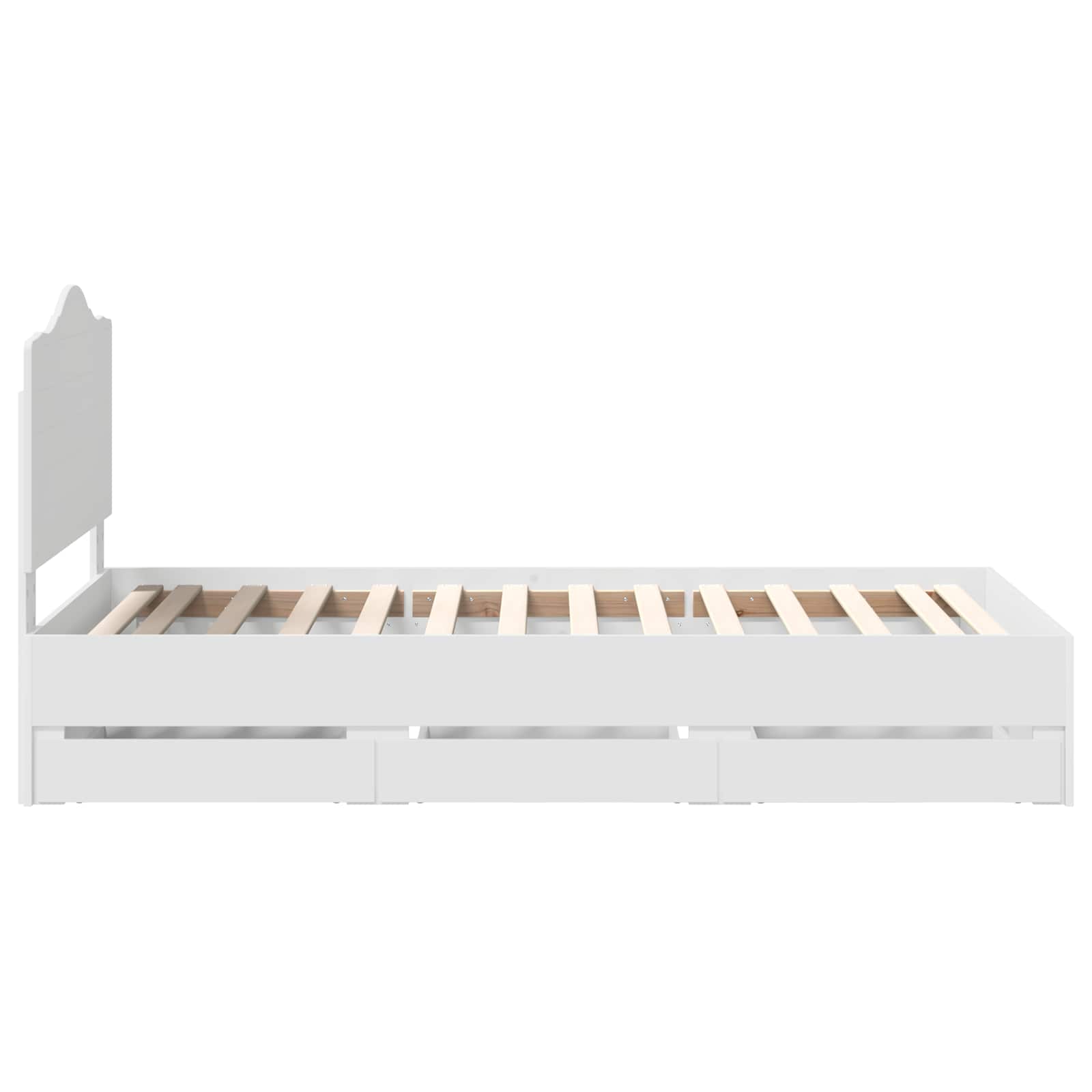 Bedframe met lade met hoofdeinde Wit 90 x 190 cm Ingenieurshout