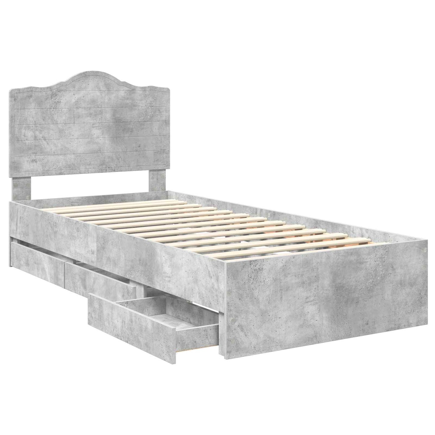 Bedframe met lade Beton Grijs 90 x 190 cm Ingenieurshout