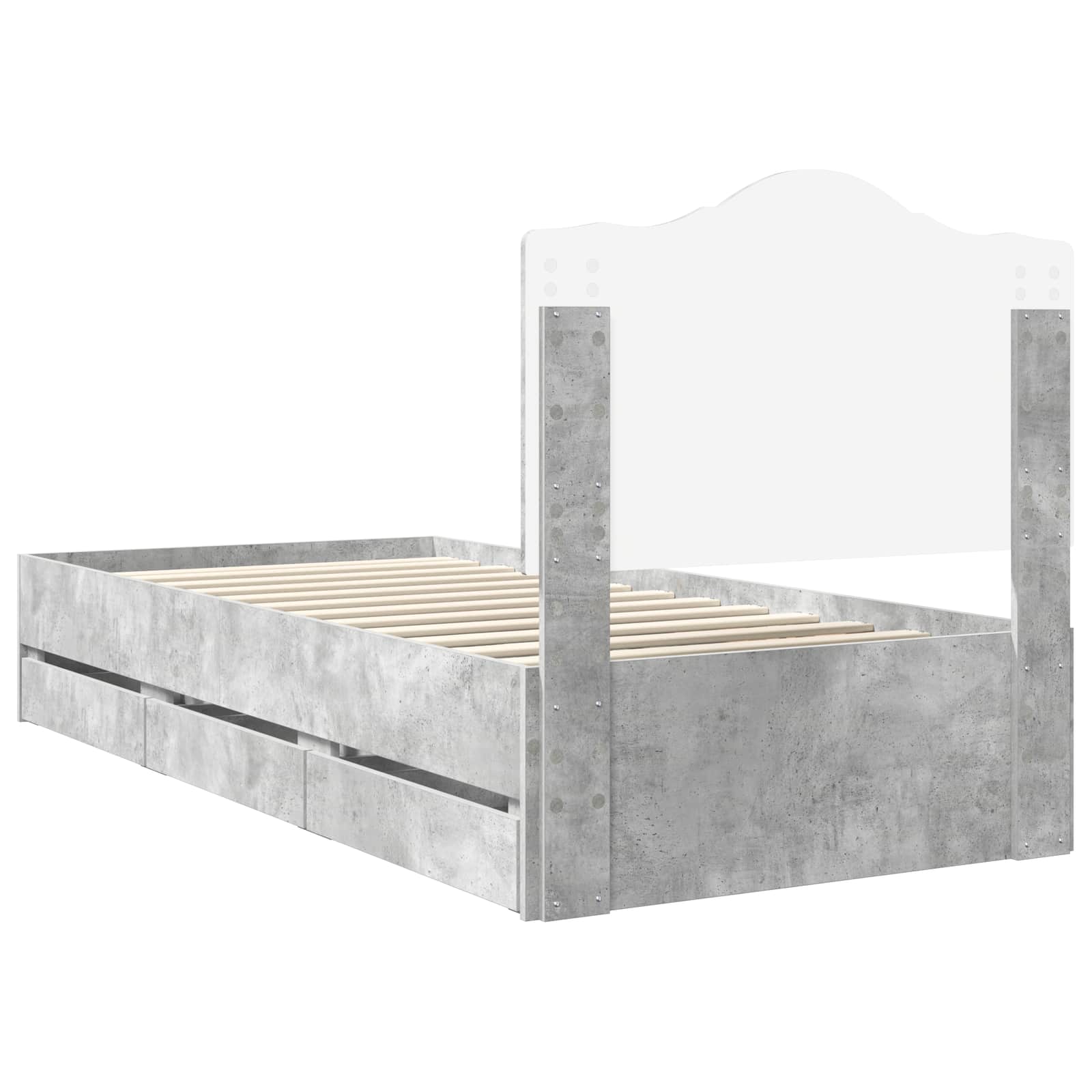 Bedframe met lade Beton Grijs 90 x 190 cm Ingenieurshout