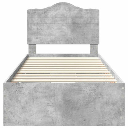 Bedframe met lade Beton Grijs 90 x 190 cm Ingenieurshout
