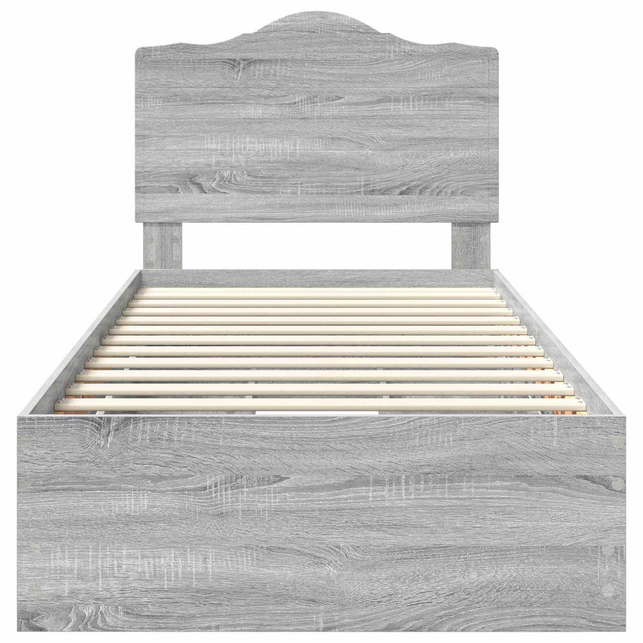 Bedframe met lade Grijze Sonoma 90 x 190 cm Ingenieurshout