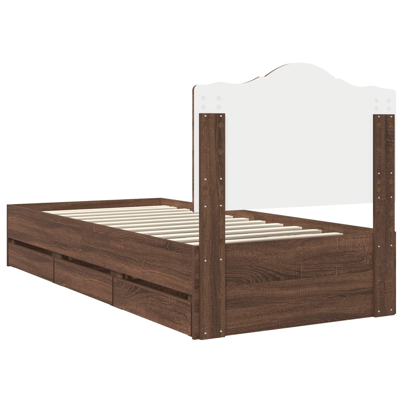 Bedframe met lade Bruine eik 90 x 190 cm Ingenieurshout