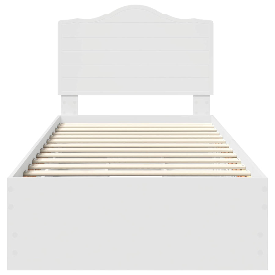 Bedframe met lade met hoofdeinde Wit 75 x 190 cm Ingenieurshout