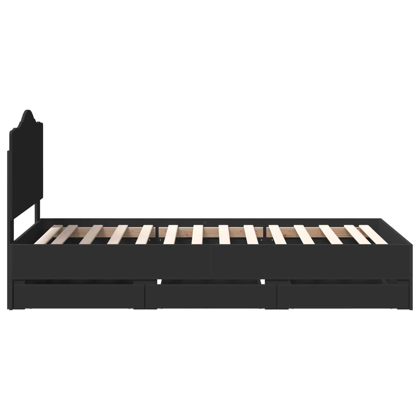 Bedframe met lade met opslag Zwart 75 x 190 cm Ingenieurshout