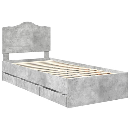 Bedframe met lade Beton Grijs 75 x 190 cm Ingenieurshout