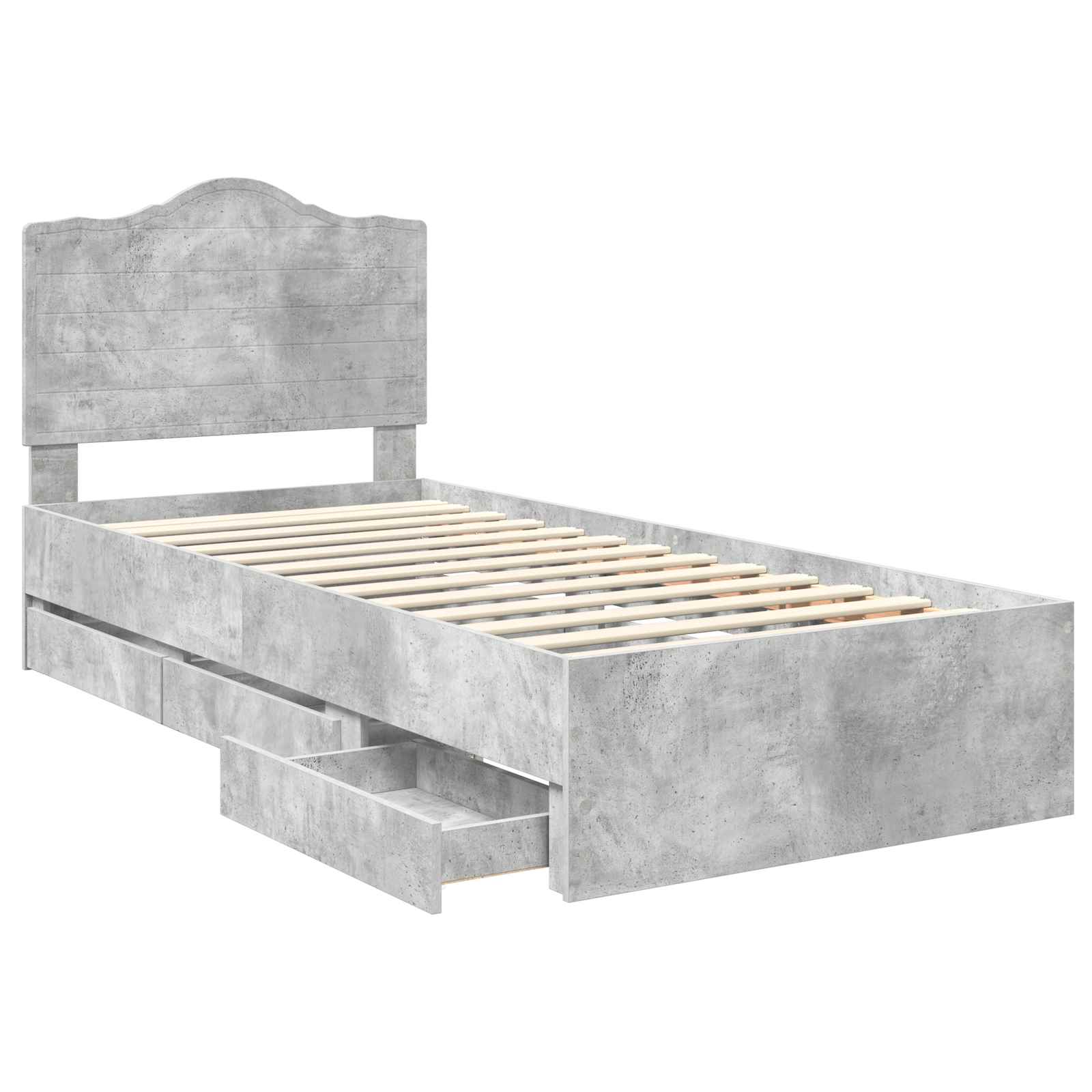 Bedframe met lade Beton Grijs 75 x 190 cm Ingenieurshout
