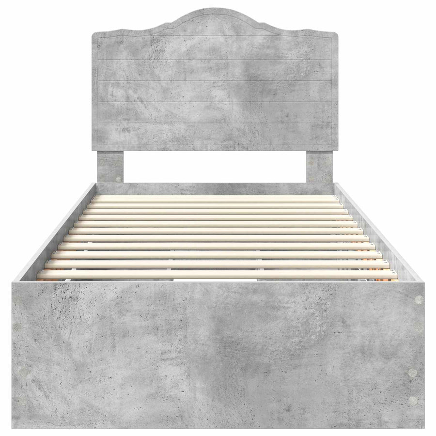 Bedframe met lade Beton Grijs 75 x 190 cm Ingenieurshout