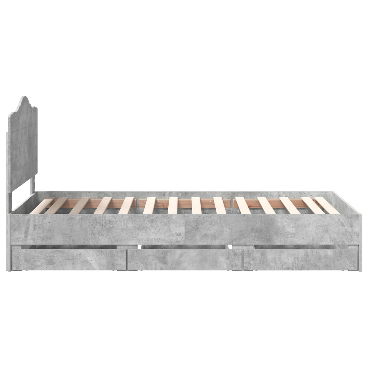 Bedframe met lade Beton Grijs 75 x 190 cm Ingenieurshout
