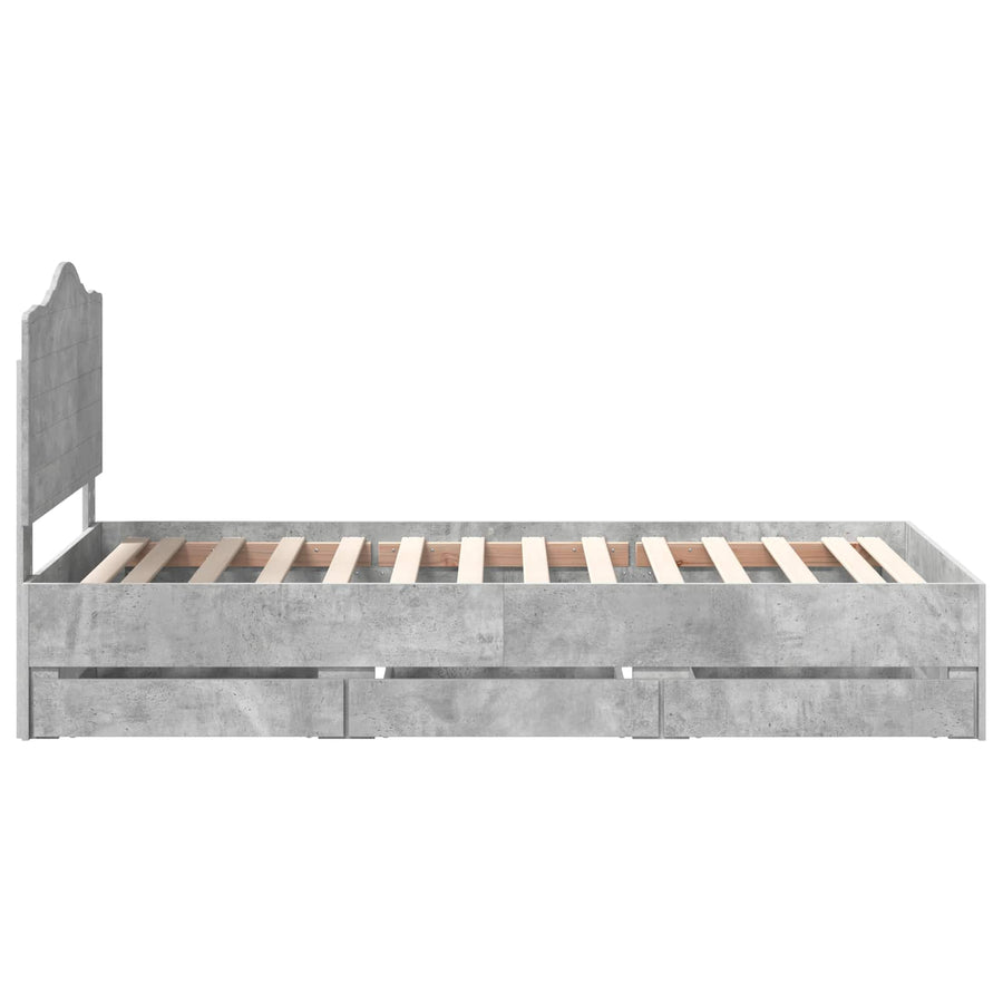 Bedframe met lade Beton Grijs 75 x 190 cm Ingenieurshout
