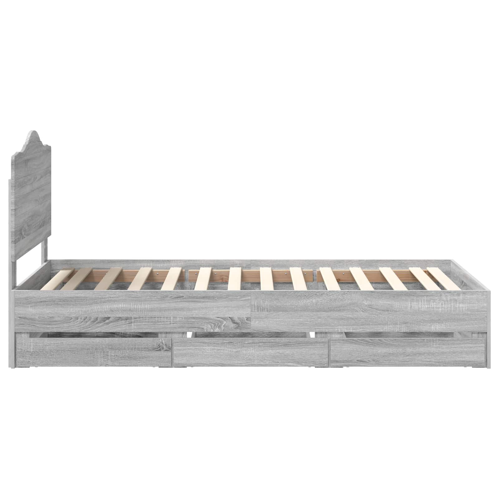 Bedframe met lade Grijze Sonoma 75 x 190 cm Ingenieurshout