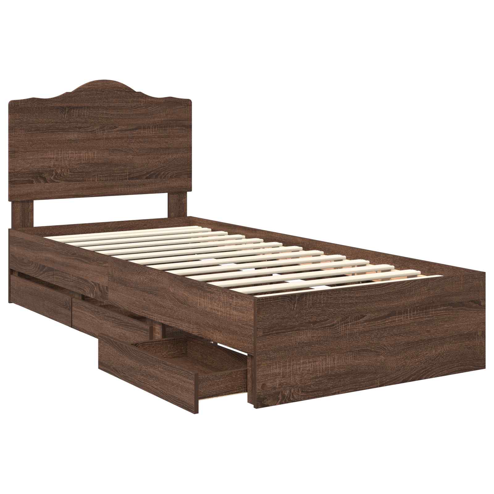 Bedframe met lade Bruine eik 75 x 190 cm Ingenieurshout