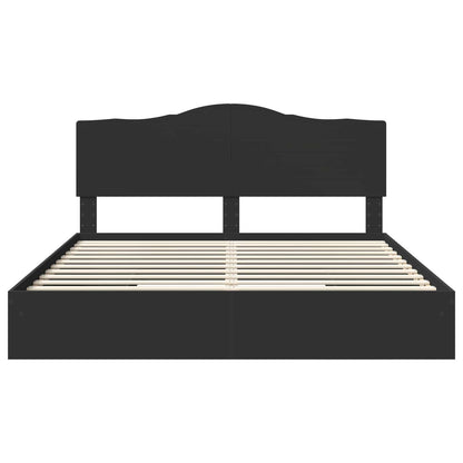 Bedframe met lade met opslag Zwart 200 x 200 cm Bewerkt hout