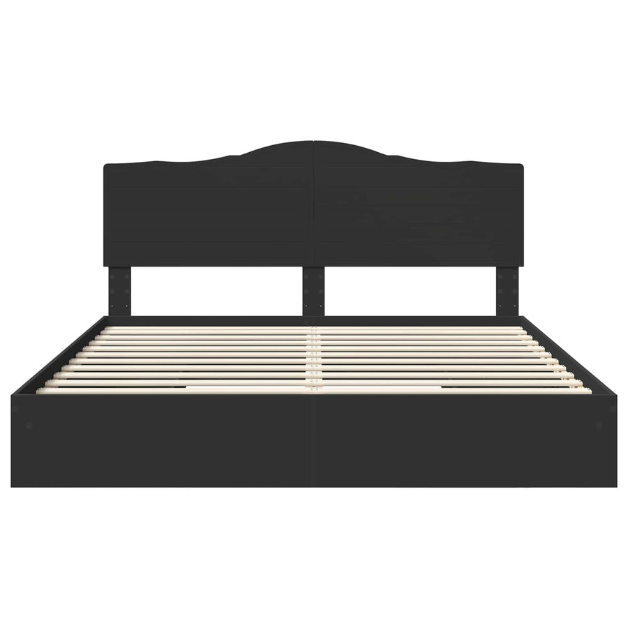 Bedframe met lade met opslag Zwart 200 x 200 cm Bewerkt hout