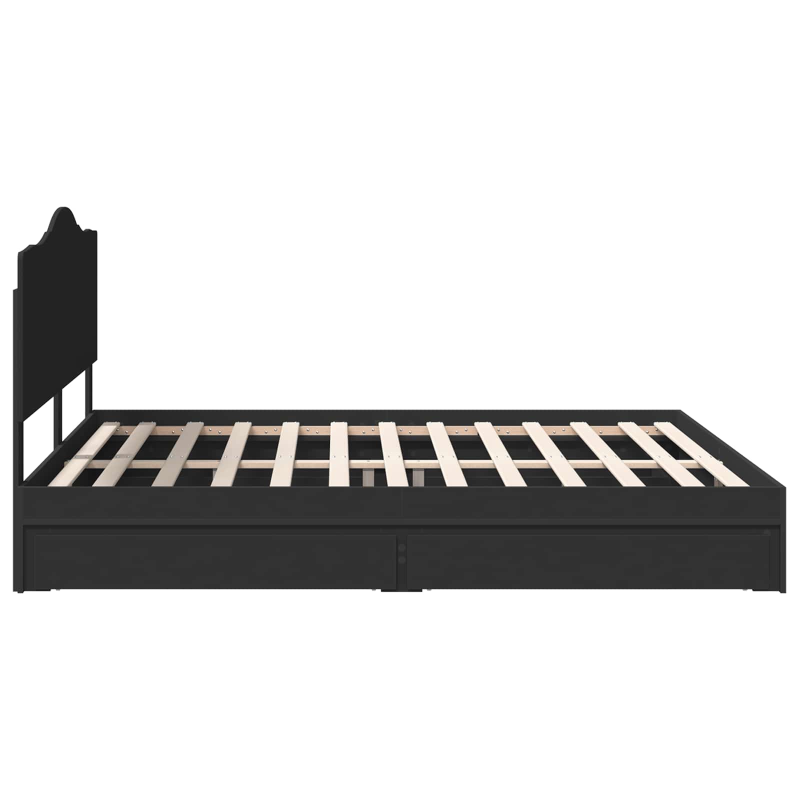 Bedframe met lade met opslag Zwart 200 x 200 cm Bewerkt hout