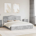 Storage Bed with Headboard Concrete Grey 200 x 200 cm Engineered Wood