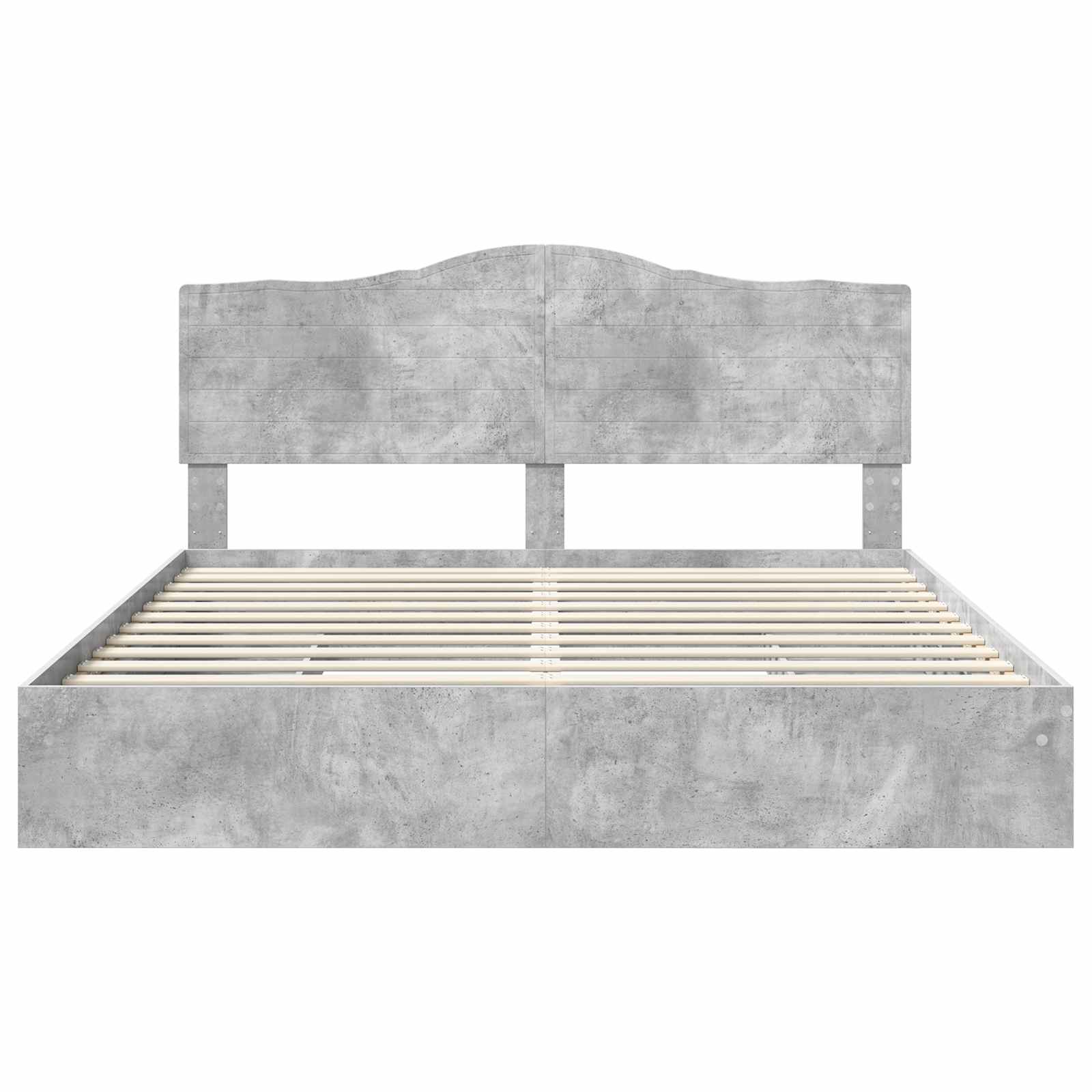 Bedframe met lade Beton Grijs 200 x 200 cm Bewerkt hout