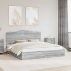 Storage bed with drawer Grey Sonoma 200 x 200 cm Engineered wood
