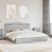 Opslagbed met lade grijs 200x200 cm