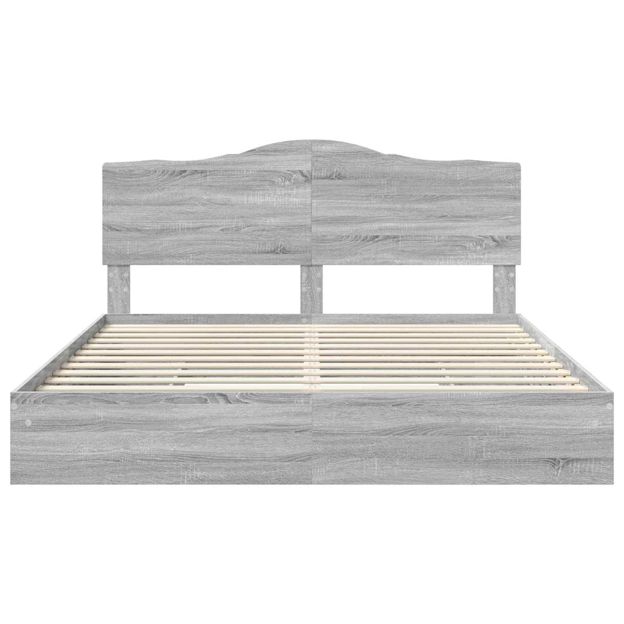 Bedframe met lade Grijs Sonoma 200 x 200 cm Bewerkt hout