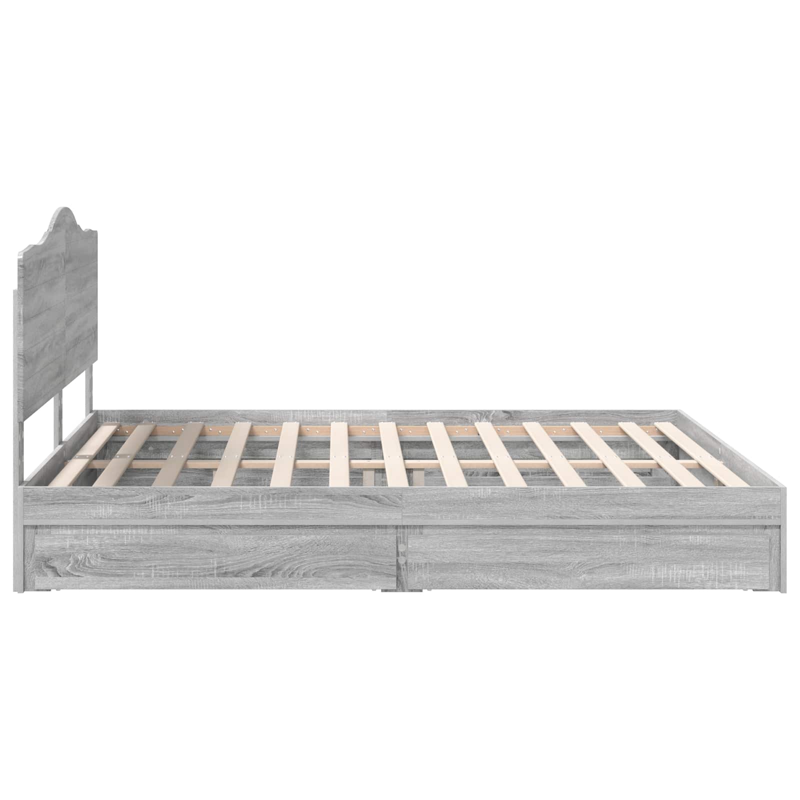 Bedframe met lade Grijs Sonoma 200 x 200 cm Bewerkt hout